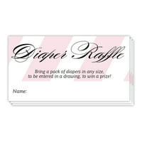 Diaper Raffle Tickets Rustic 48 Pack Baby Shower Infant Girl Gender Guest Invitation Inserts Pink Flowers Fill in Blank Name Cards Party Game Prize Drawing Newborn Daughter 3.5 x 2 Inches Digibuddha